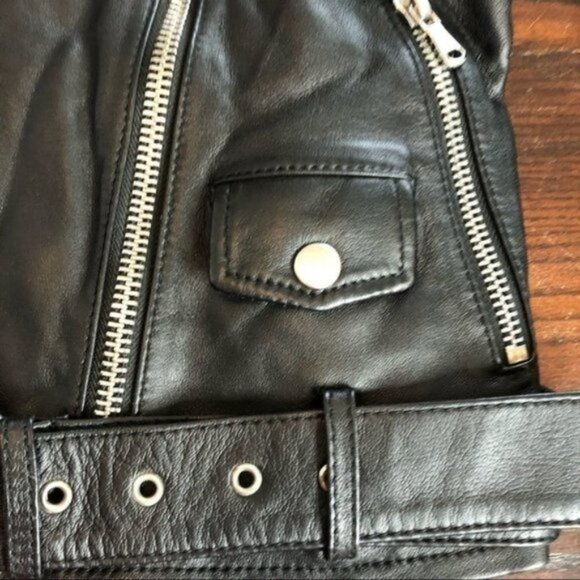 Be Edgy Sheepskin Leather Moto Jacket- Size Small - Picture 5 of 16